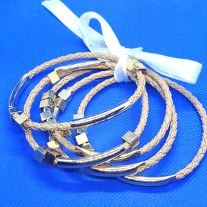 ANKORA - vintage gold plated bracelets -5 bracelets stack